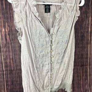 Elegant Beige Sleeveless Top